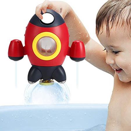 Baby Bath Toys, Space Rocket Shape Bathtub Toys for Aged 18 Months 1 2 3 4 Years Old Kids Boys Girls