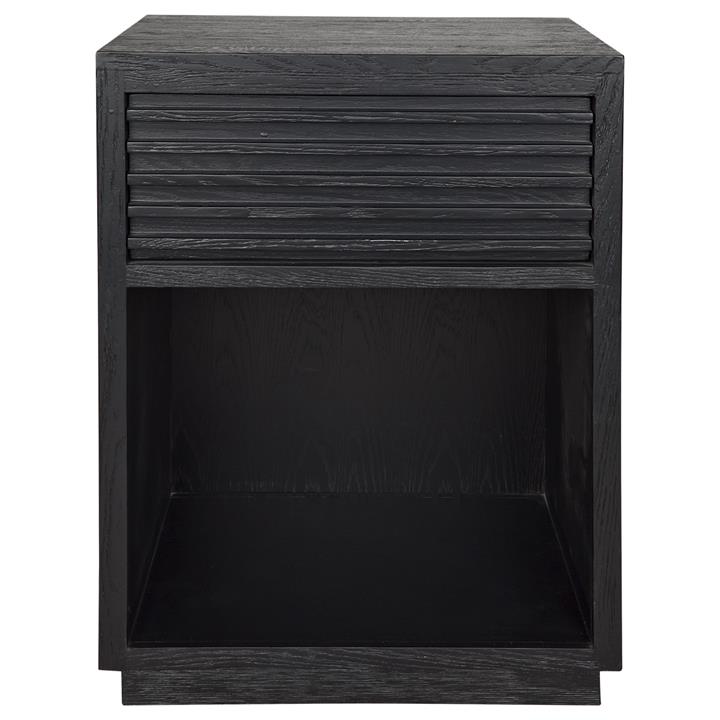 Bahama Oak Bedside Table - Black
