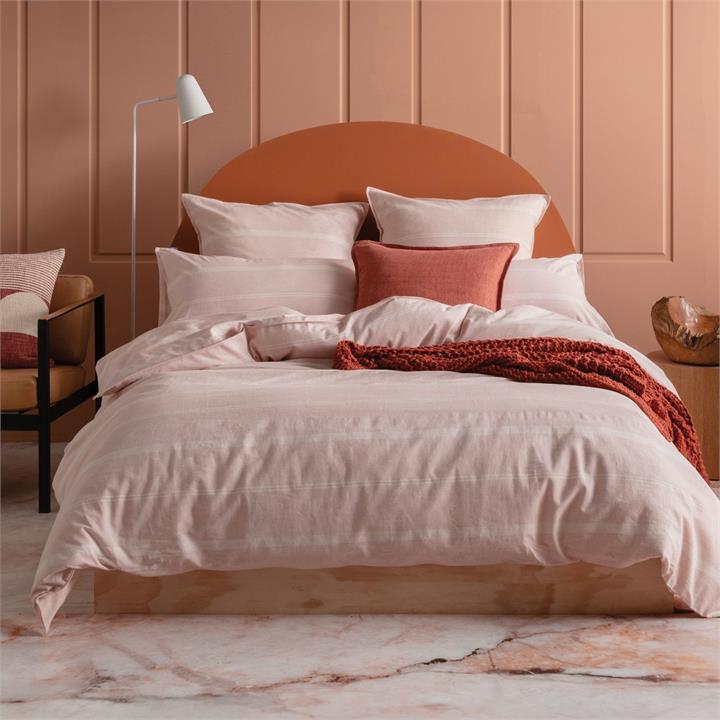 Balmoral Quilt Cover Set 180x210  -  Blush  Double