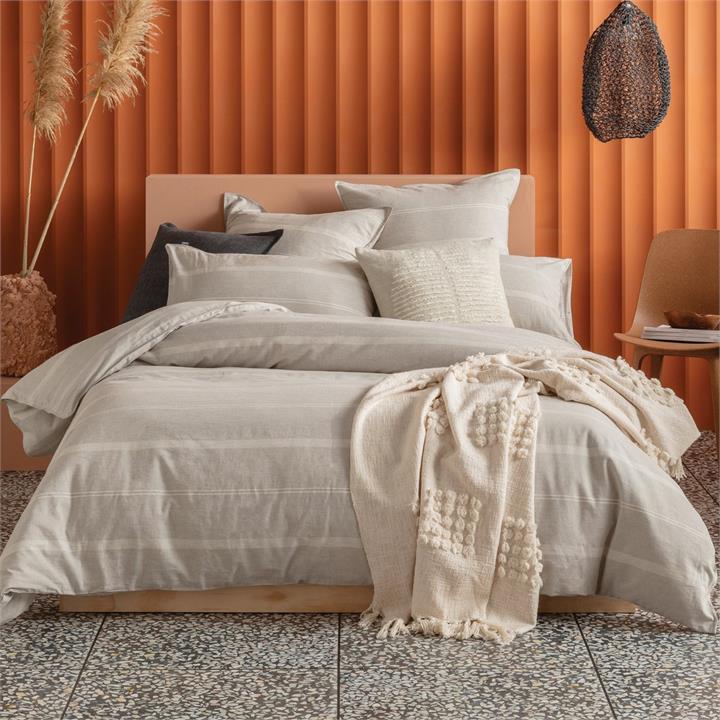 Balmoral Quilt Cover Set 180x210  -  Neutral  Double