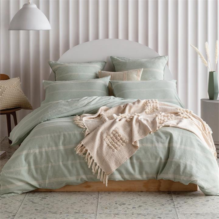 Balmoral Quilt Cover Set 210x210  -  Sage  Queen