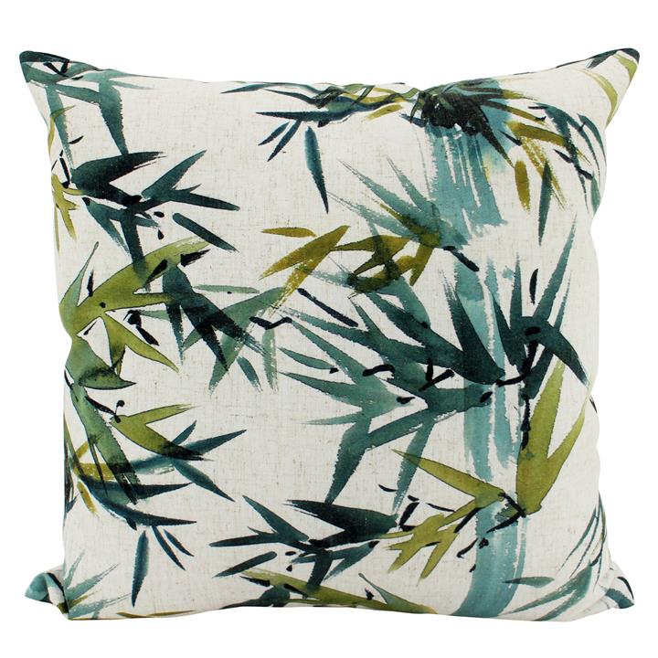 Bamboo Leaves Linen Cushion 50x50cm