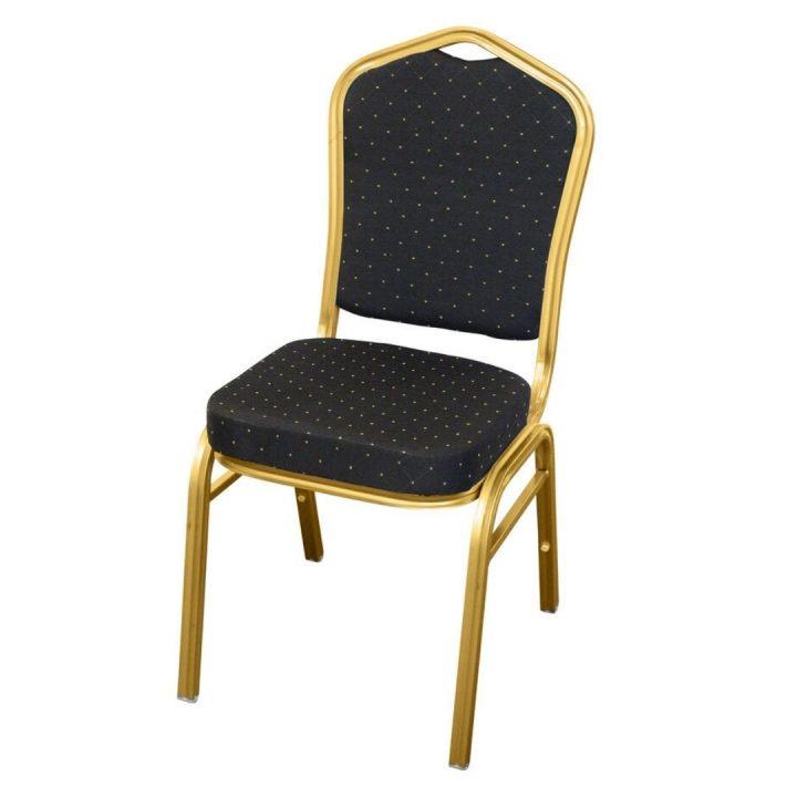 Banquet Chair Gold/Black Fabric
