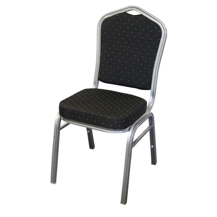 Banquet Chair Silver/Black Fabric 4.5Kg