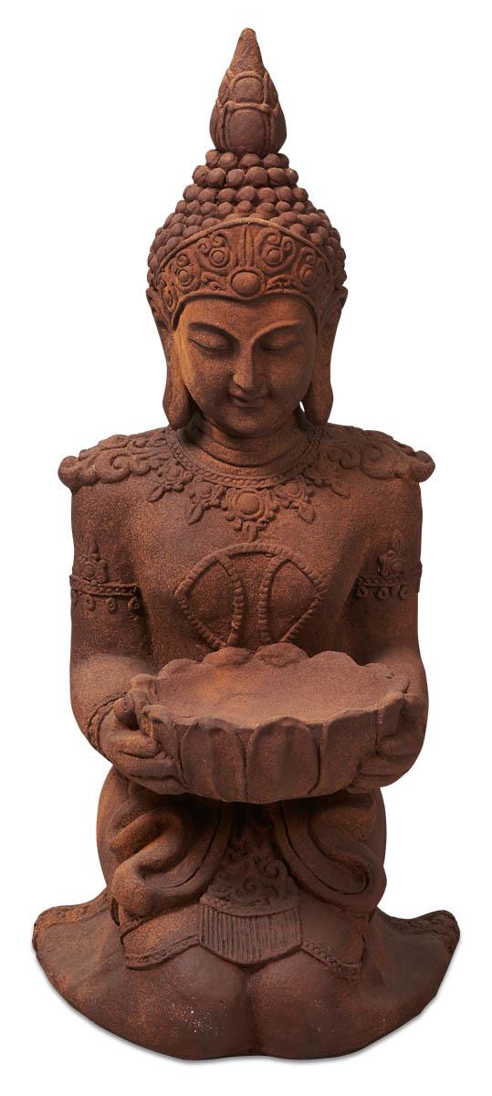 Banyu Kneeling Female Buddha Statue - Terracotta