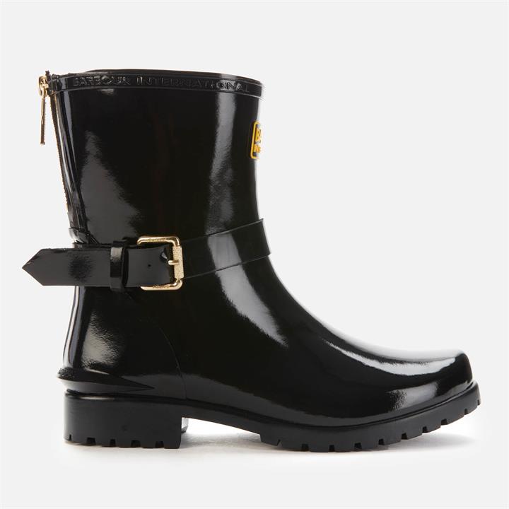 Barbour International Women's Mugello Biker Wellies - Black - UK 4