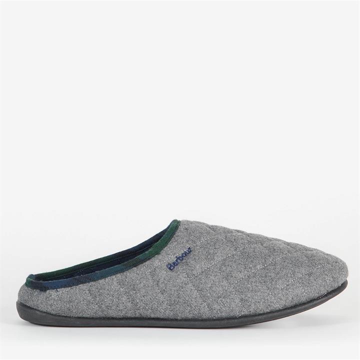 Barbour Men's Swinburne Wool Quilted Mule Slippers - Grey - UK 7