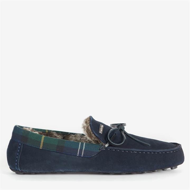 Barbour Men's Tueart Suede Mocassin Slippers - Navy - UK 8