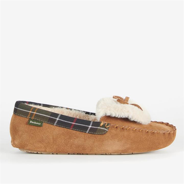 Barbour Women's Darcie Suede Mocassin Slippers - Tan - UK 8