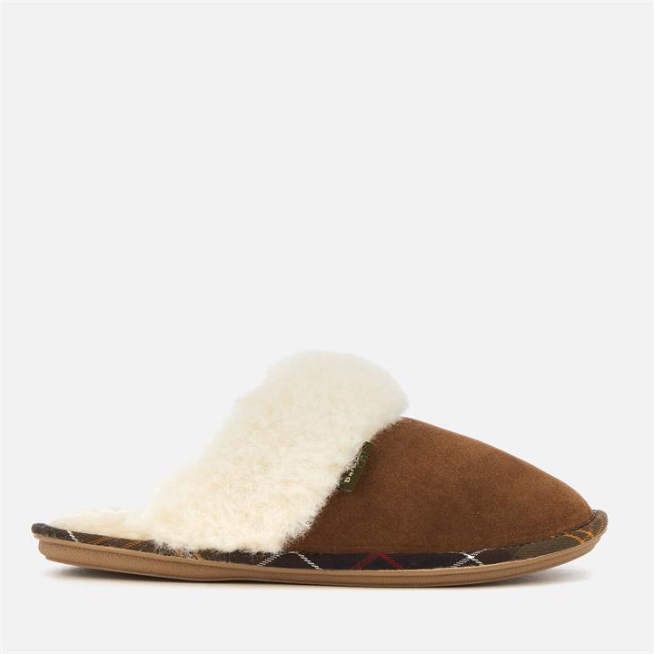 Barbour Women's Lydia Suede Mule Slippers - Camel - UK 7