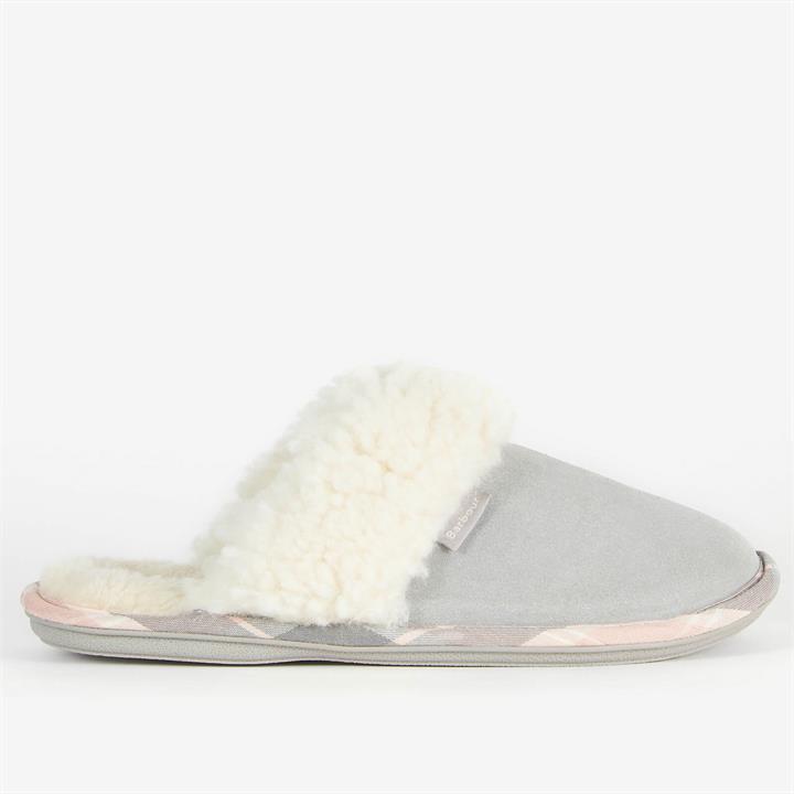 Barbour Women's Lydia Suede Mule Slippers - Grey - UK 3