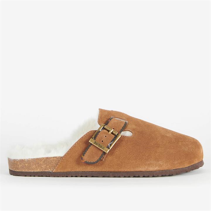 Barbour Women's Nellie Suede Mules Slippers - Camel - UK 3