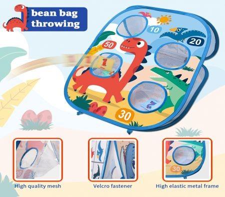 Bean Bag Toss Game for Kids, 3 in 1 Cornhole Game Set for Toddlers Animal & Sea Park Themed Cornhole