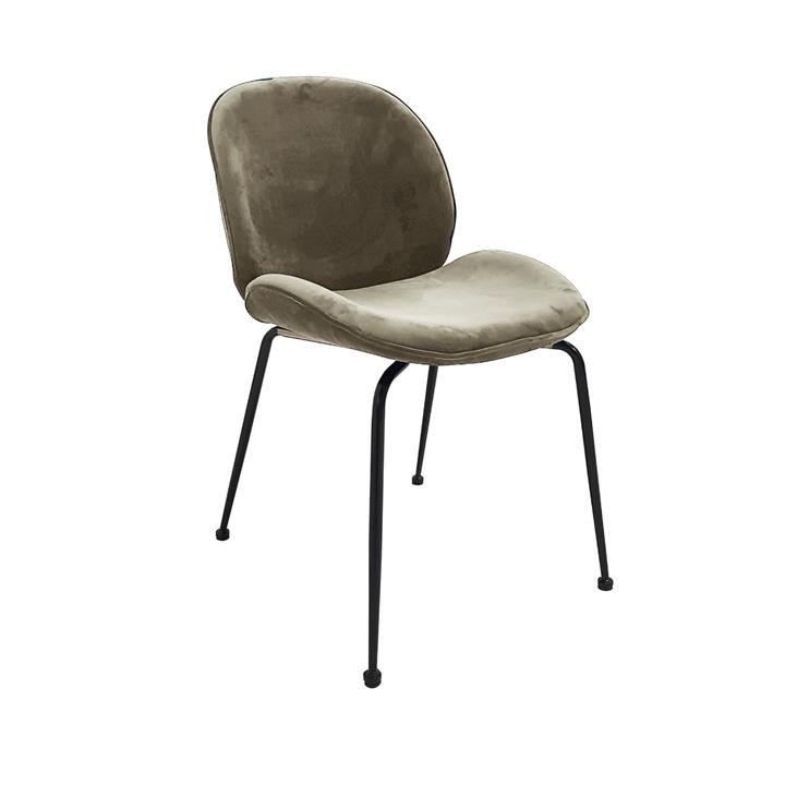 Beetle Chair in Taupe Velvet - Set of 2