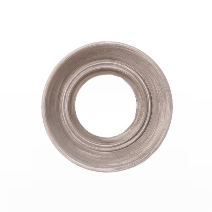 Beige Wash Round Wooden Mirror D53Cm