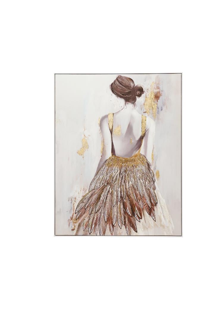 Bella Framed Canvas Print - White Frame 120X90Cm