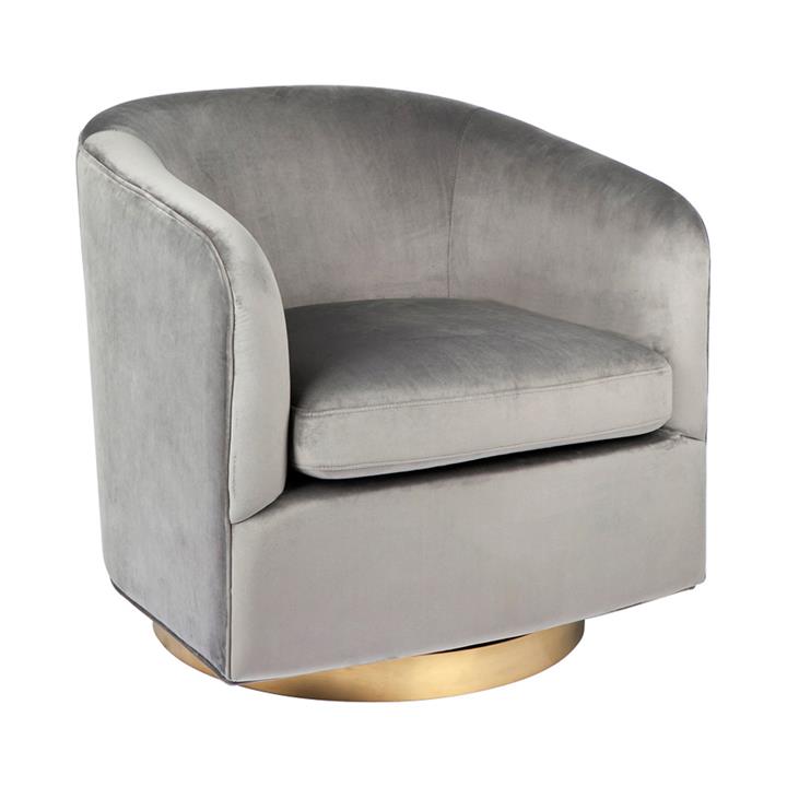 Belvedere Swivel Occasional Chair - Charcoal Velvet