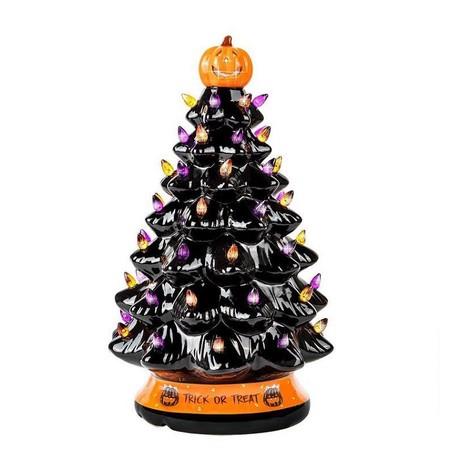 Best Choice Products Pre-Lit 30CM Tabletop Halloween Tree Holiday Decoration w/Orange & Purple Bulb Lights