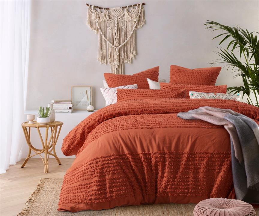 Betty Tobacco Cotton Quilt Cover Set - Single Bed
