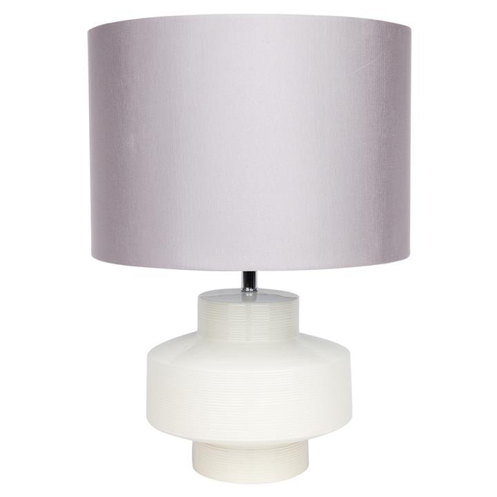 Bianco Table Lamp - White Base w Grey Shade