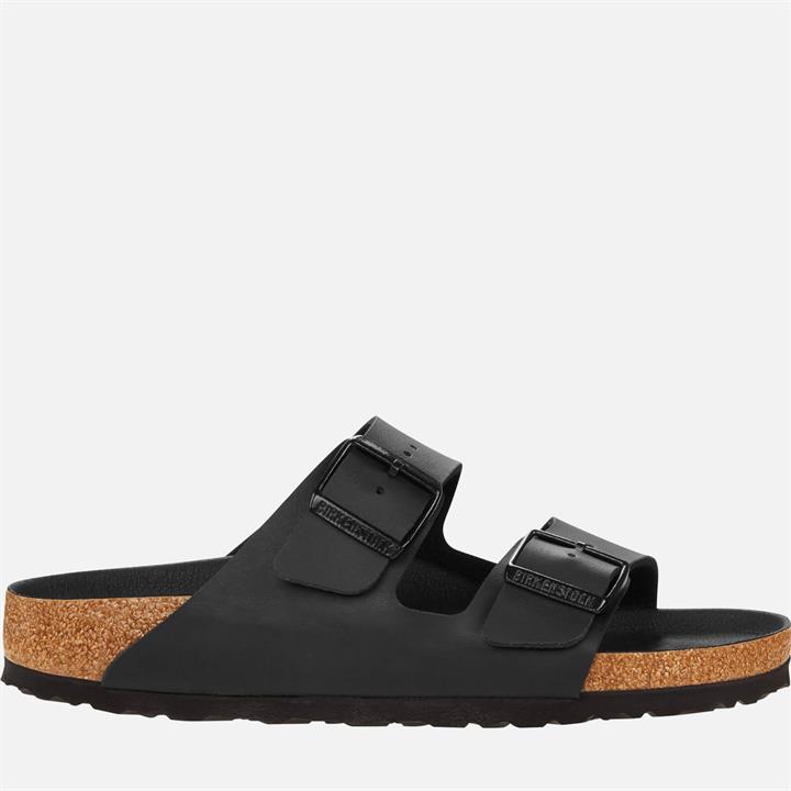 Birkenstock Men's Arizona Leather Double Strap Sandals - Black - UK 9.5