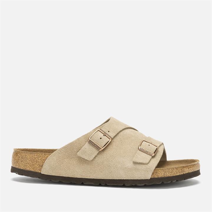 Birkenstock Men's Zurich Sfb Suede Slide Sandals - Taupe - EU 41/UK 7.5
