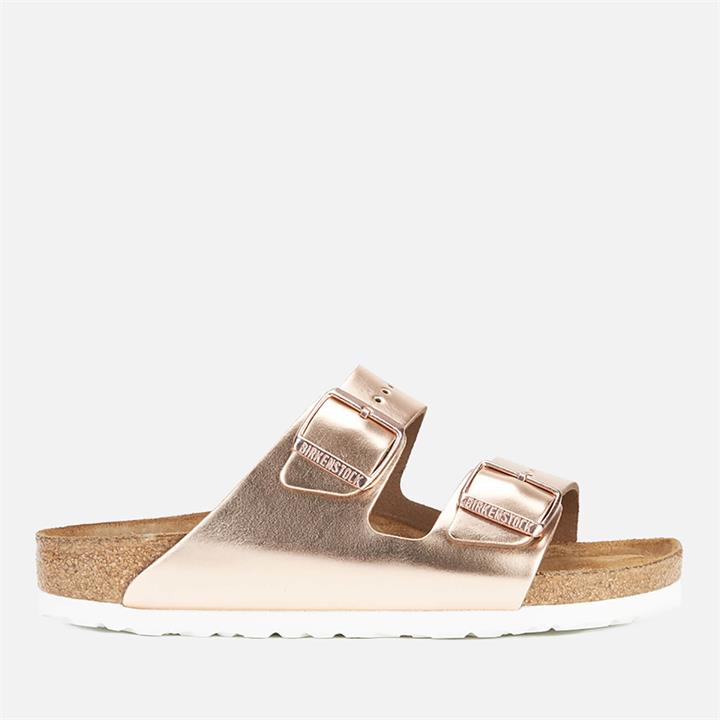Birkenstock Women's Arizona Slim Fit Leather Double Strap Sandals - Metallic Copper - EU 41/UK 7.5