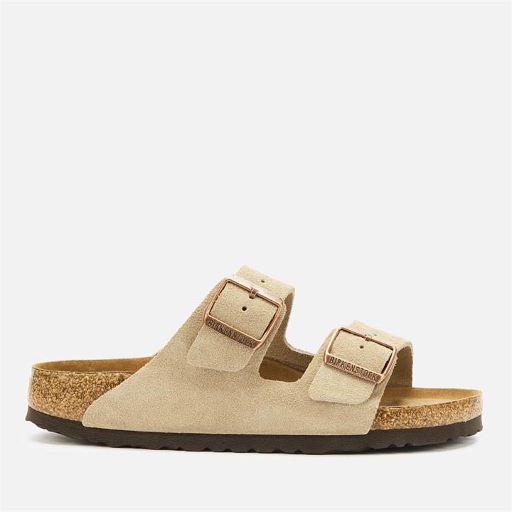 Birkenstock Women's Arizona Slim Fit Sfb Suede Double Strap Sandals - Taupe - EU 42/UK 8