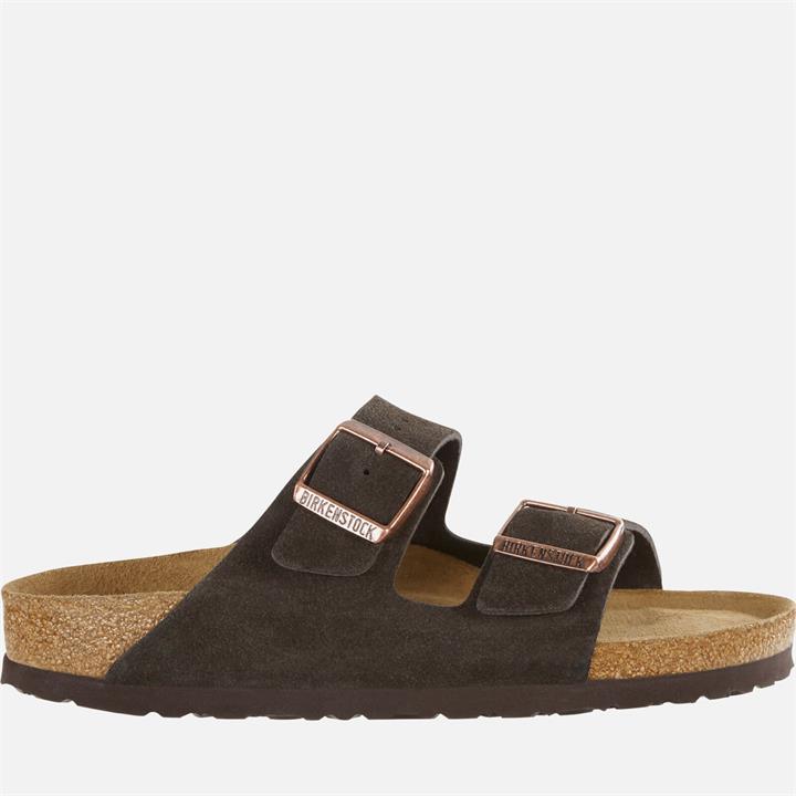 Birkenstock Women's Arizona Slim Fit Suede Double Strap Sandals - Mocha - UK 3.5