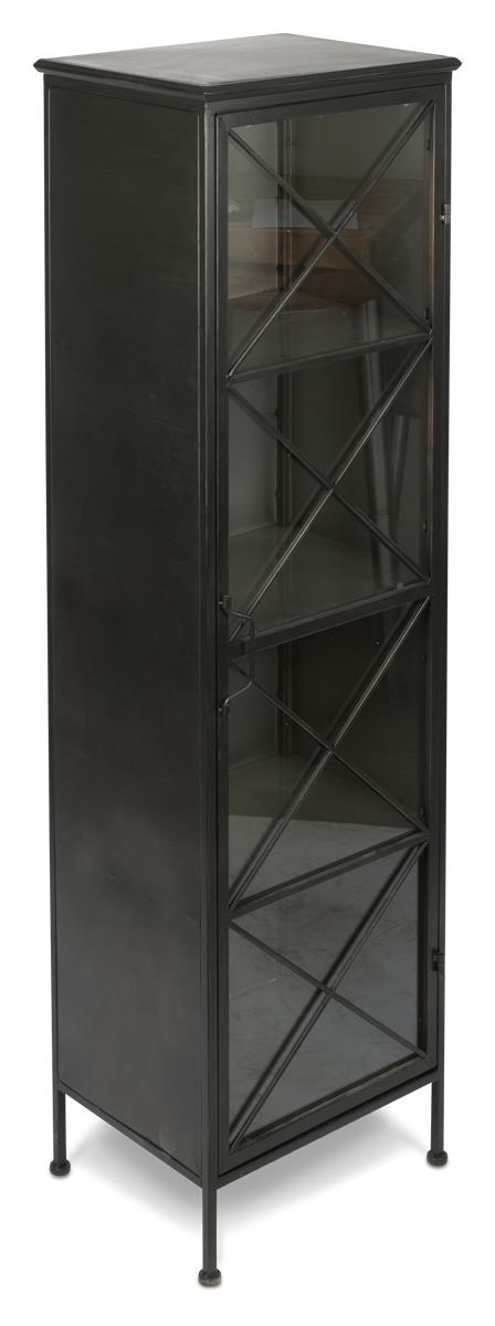 Black Metal Book Case with Glass Door