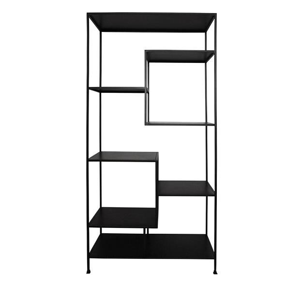 Black Metal Staggered Shelf