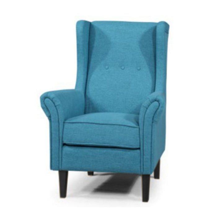 Bliss Chair Upholstered In Fiesta Teal/Dark Timber Legs