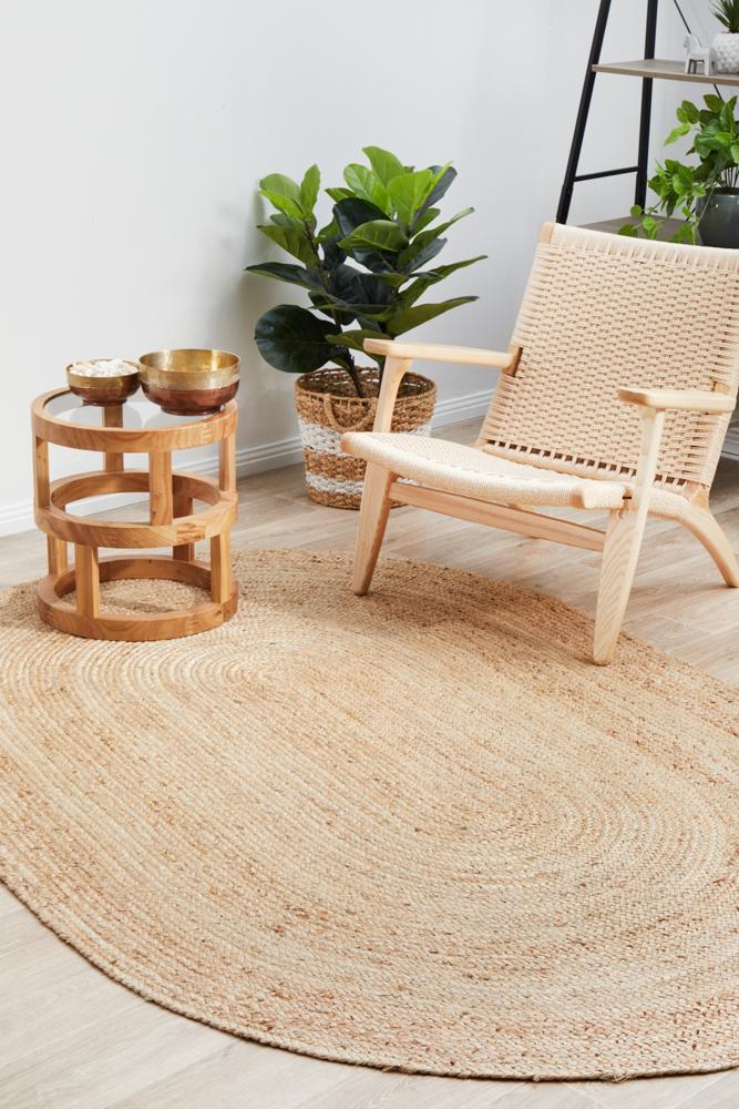 Bondi Natural Oval Rug - 280X190CM