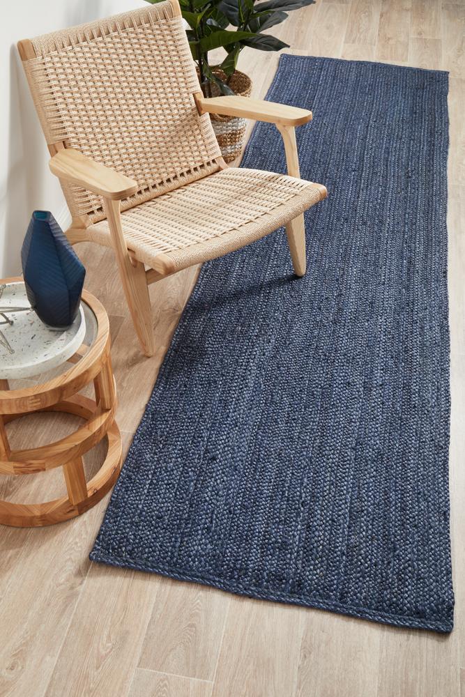 Bondi Navy Runner Rug - 300X80CM