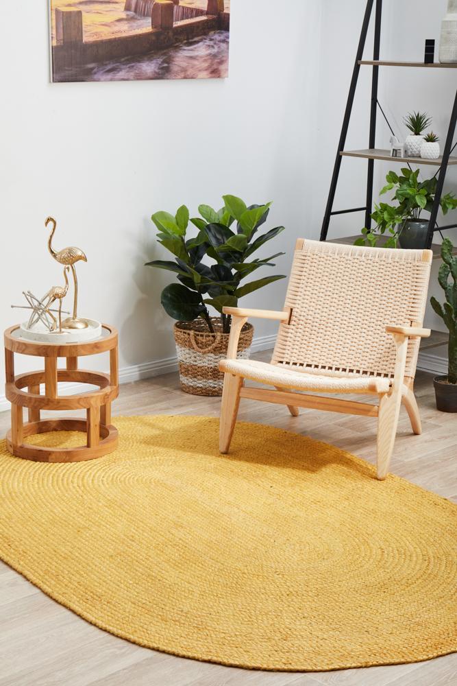 Bondi Yellow Oval Rug - 280X190CM