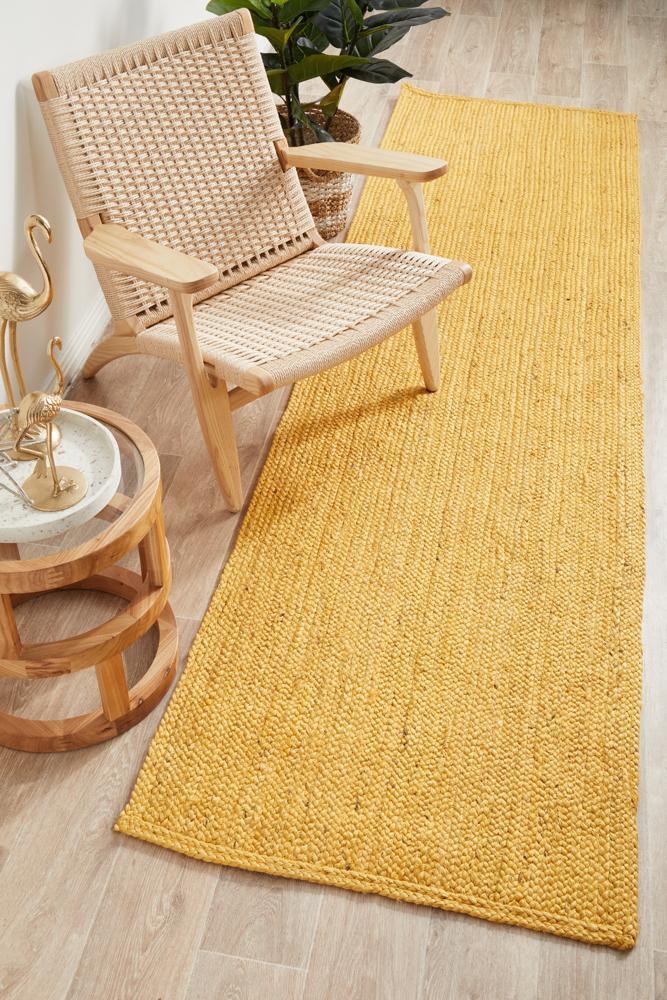 Bondi Yellow Runner Rug - 400X80CM