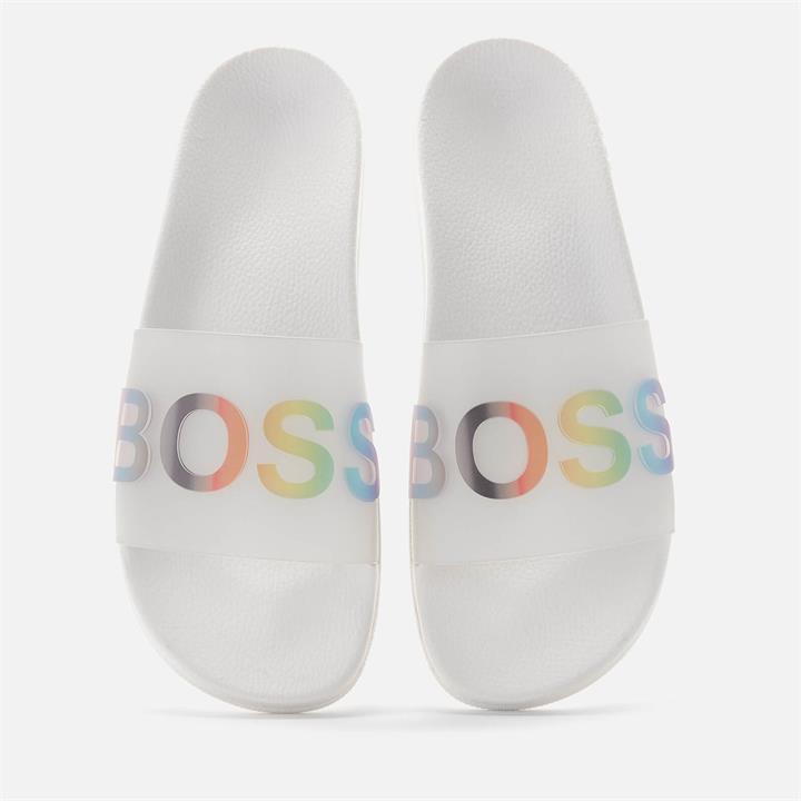 BOSS Men's Pride Bay Slide Sandals - White - UK 7