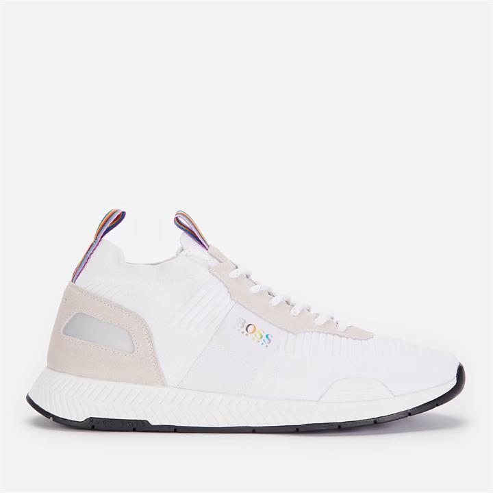 BOSS Men's Pride Titanium Run Trainers - White - UK 10