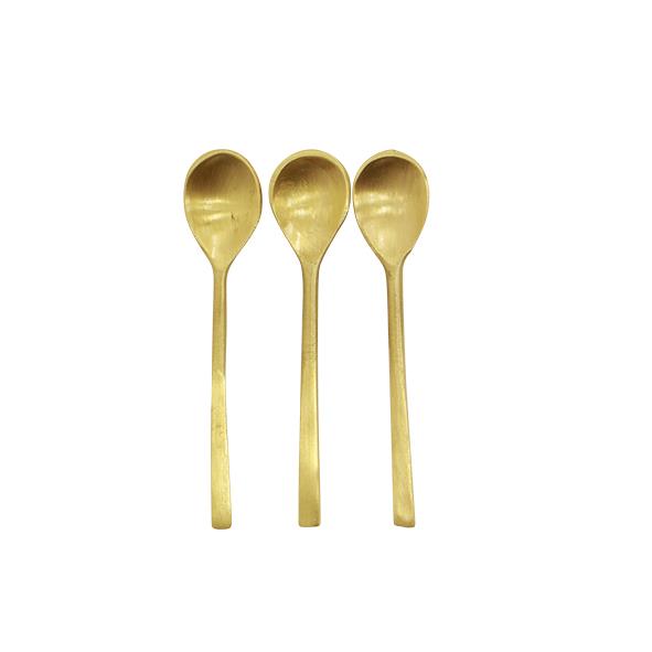 Brass Salt Spoons Set 3