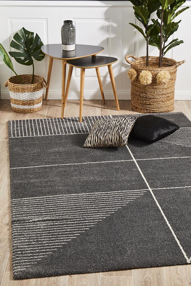 Broadway Florence Modern Charcoal Rug - 340X240