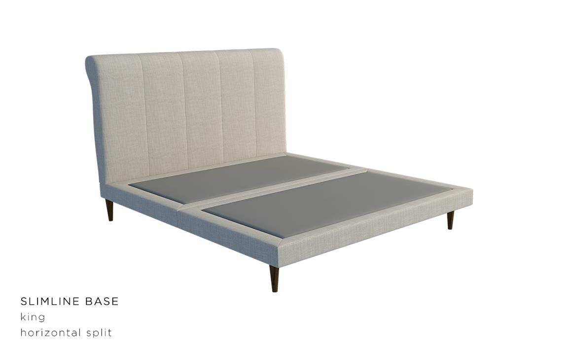 Bruno custom upholstered bed with choice of standard base
