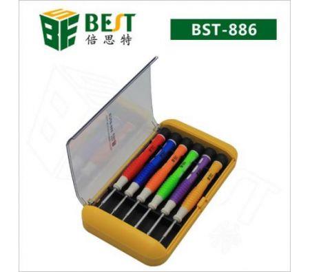 BSST-886 Professional 6-in-1 Screwdriver Kit - Yellow (6-Piece Pack)