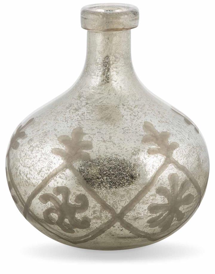 Bubble Glass Flower Vase with Cutting Design