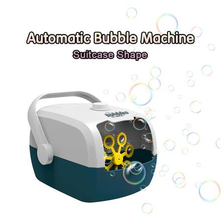 Bubble Machine for Kids Suitcase Shape Electric Bubble Blower Summer Christmas, birthday, party  col Orange and White
