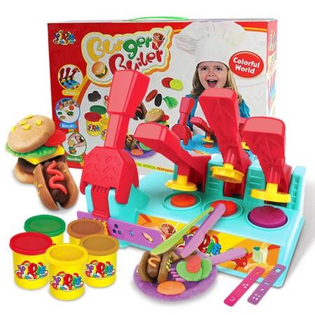 Burger Mold Set Combination Color Clay Mud Kit for 4 years+