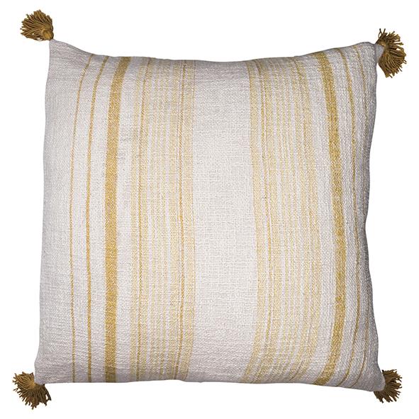 Butter Stripe Tassel Cushion