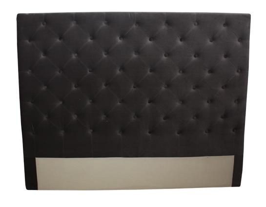 Button Bed Head Dark Grey Velvet King
