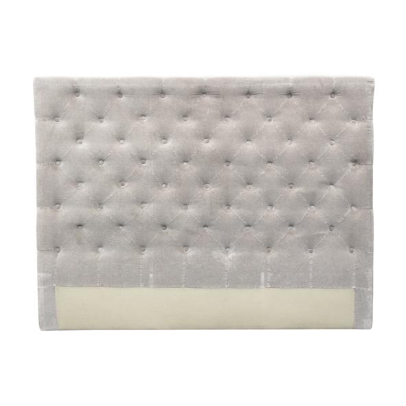 Button Bed Head Soft Grey Velvet King