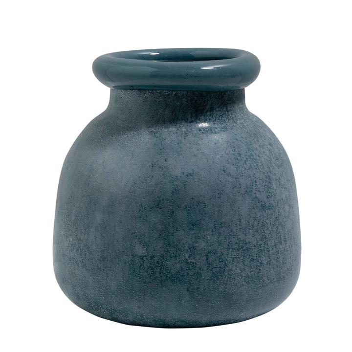Byron Glass Vase - Denim Round