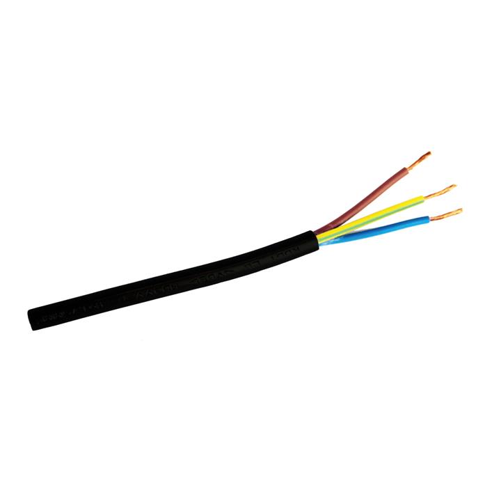 Cable Black 3-Core Pvc Round Per Metre